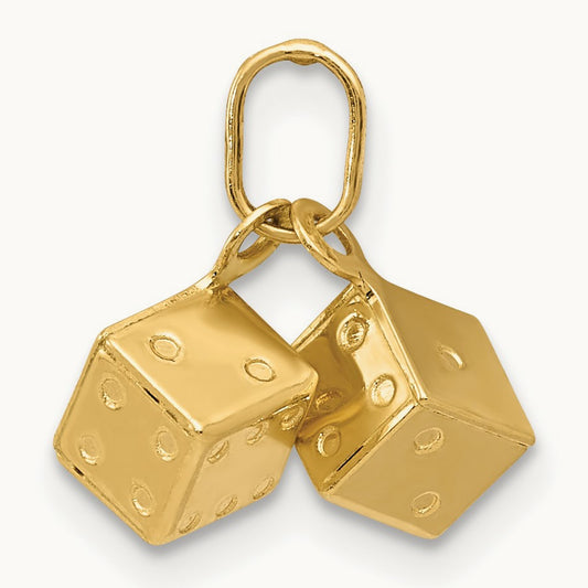 3D Dice Charm, 14K
