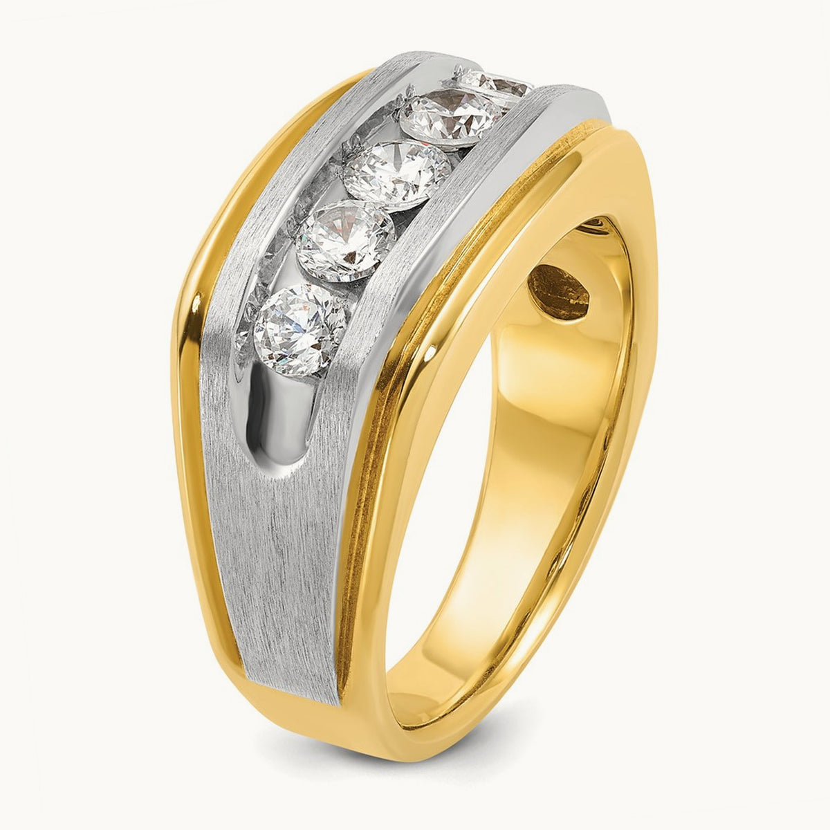 5 Stone Men's Ring, 1.00 ct tw Lab-Grown Diamond