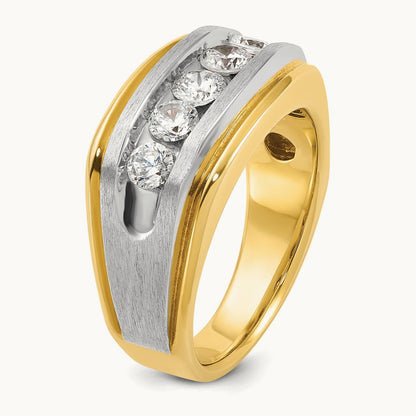 5 Stone Men's Ring, 1.00 ct tw Lab-Grown Diamond