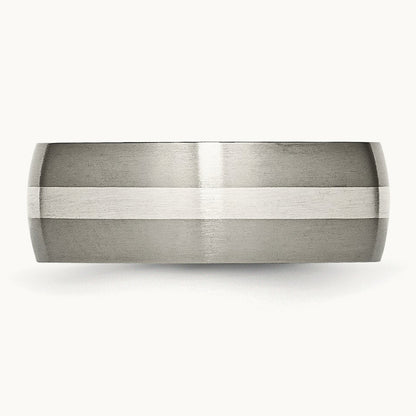 Brushed with Sterling Silver Inlay Band — photo set