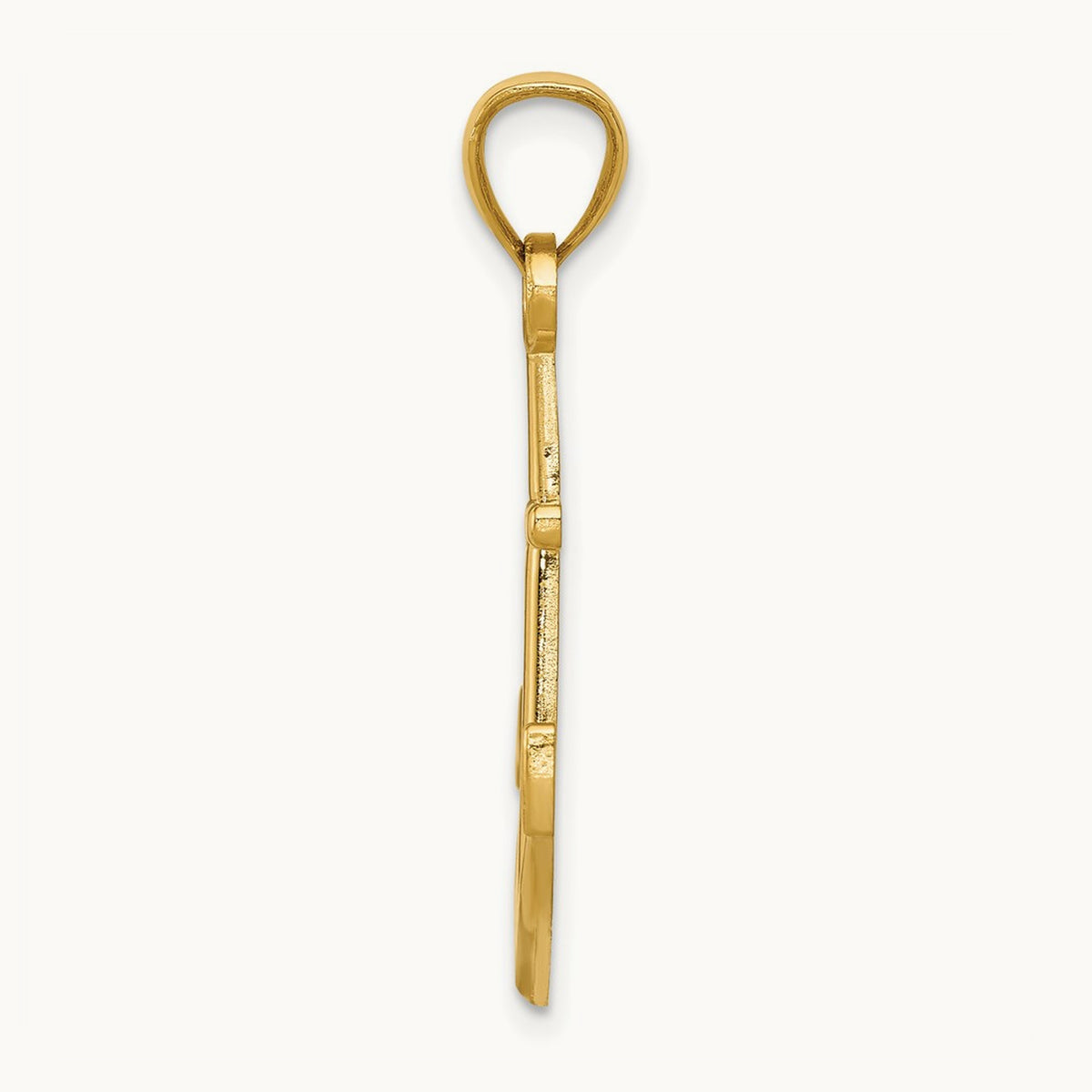 Polished Anchor Pendant — 14K Yellow Gold, 31.6mm