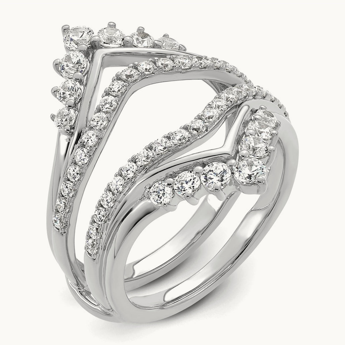 Ring Guard, 1.00 ct tw Lab-Grown Diamond — 14K White Gold