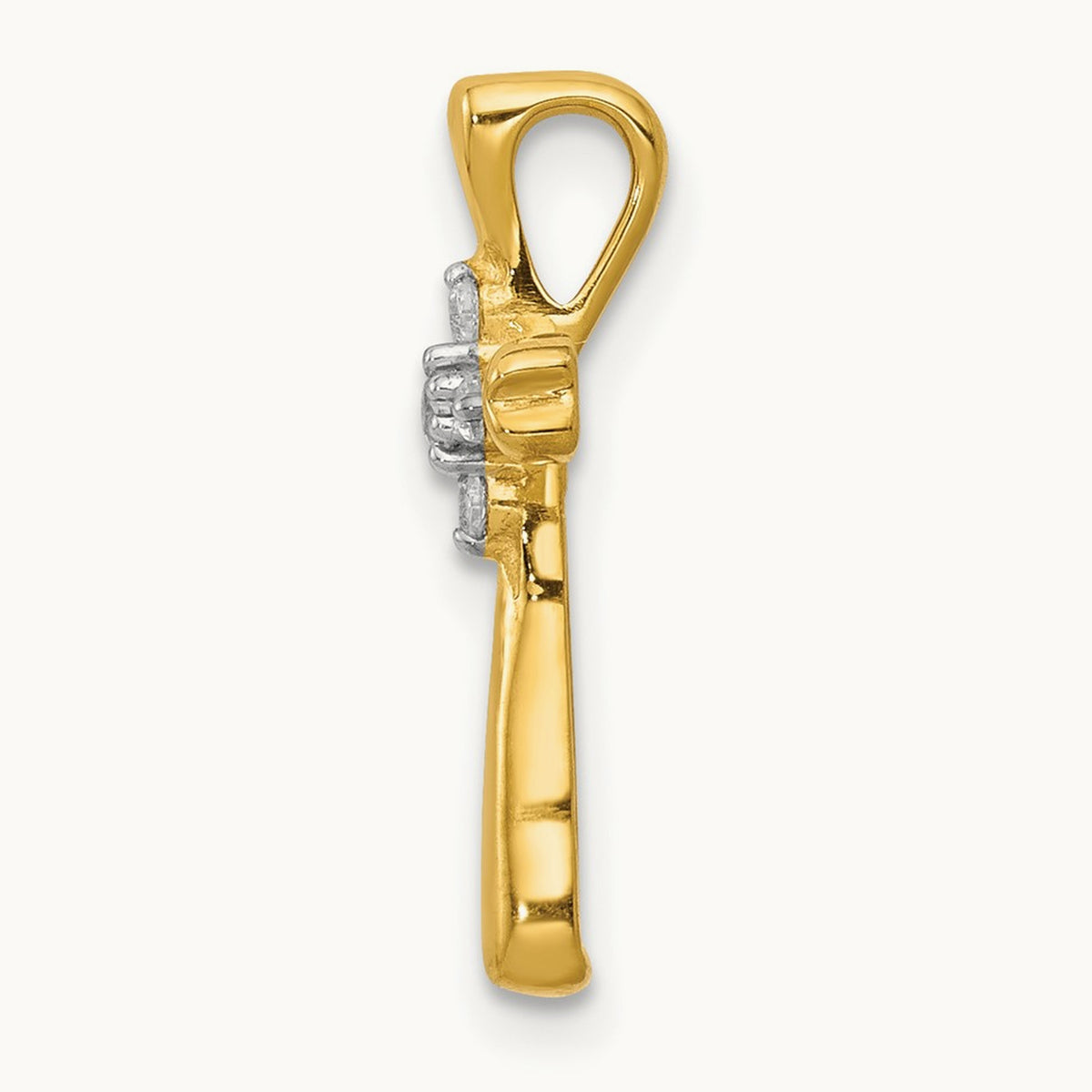 Diamond Cross Slide Pendant — 17mm