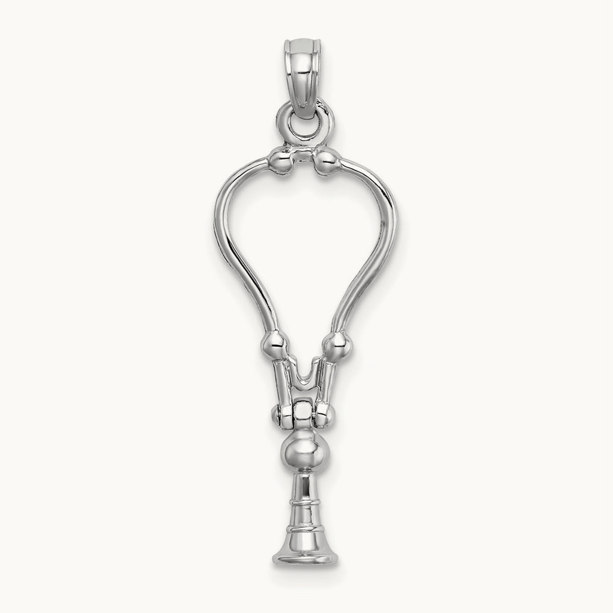 3-D Stethoscope Pendant — 14K White Gold