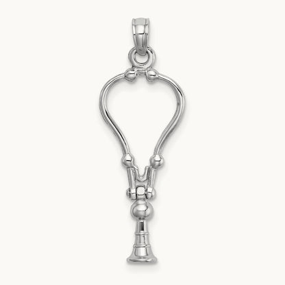 3-D Stethoscope Pendant — 14K White Gold
