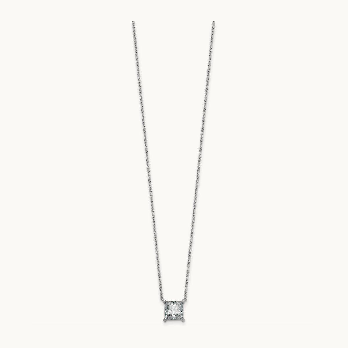Princess Pendant Necklace, 0.25-4.00 ct tw Lab-Grown Diamond — 2 ct, 14K White Gold