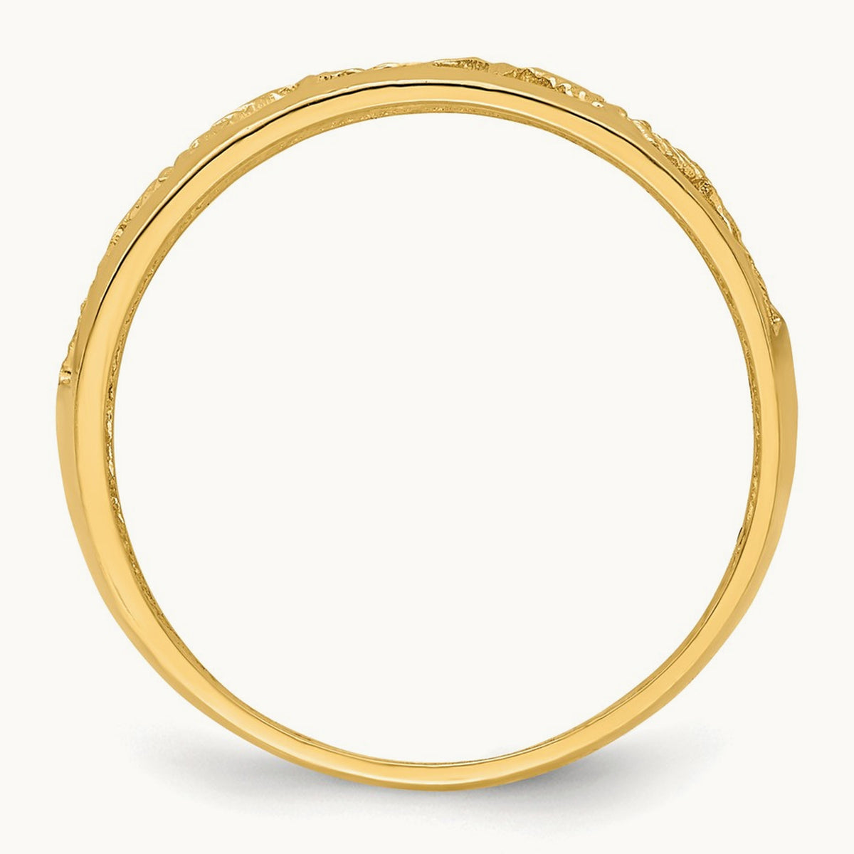 Diamond-cut 5 Heart Ring, 14K