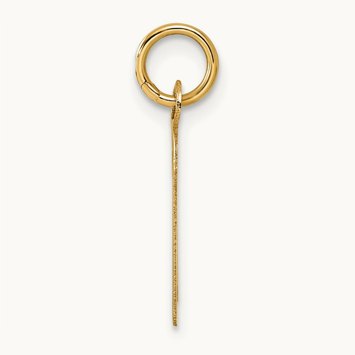 Slanted Block Initial Charm — 14K Yellow Gold, N