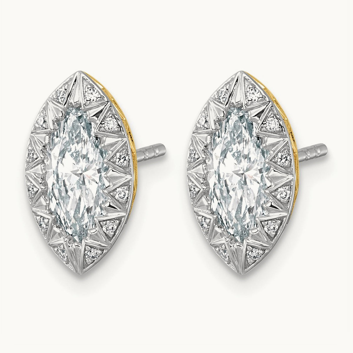 With Rhodium Marquise Center Earrings, 1.50 ct tw Lab-Grown Diamond