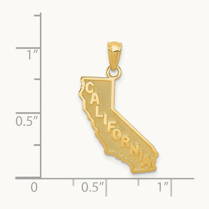 CALIFORNIA State Map Pendant, 14K