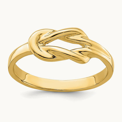 Polished Freeform Love Knot Ring, 14K