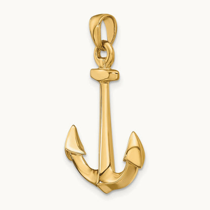 3-D Anchor Pendant, 14K