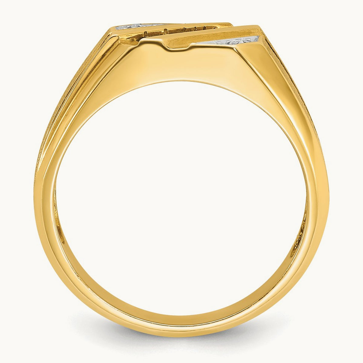 IBGoodman Men's Cr.Sapphire and Diamond Satin Complete Ring, 14K