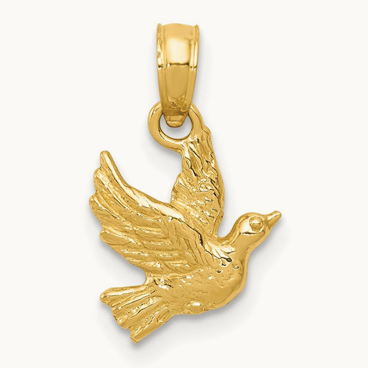 Flying Dove Pendant, 14K