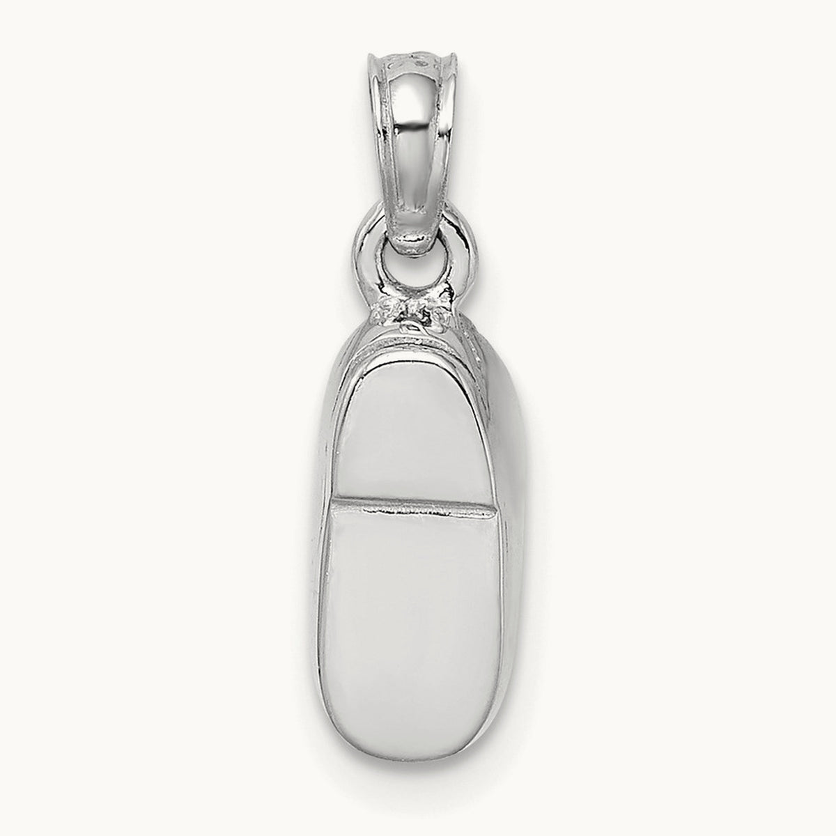 3-D Light Blue Enamel Baby Shoe Charm — 14K White Gold