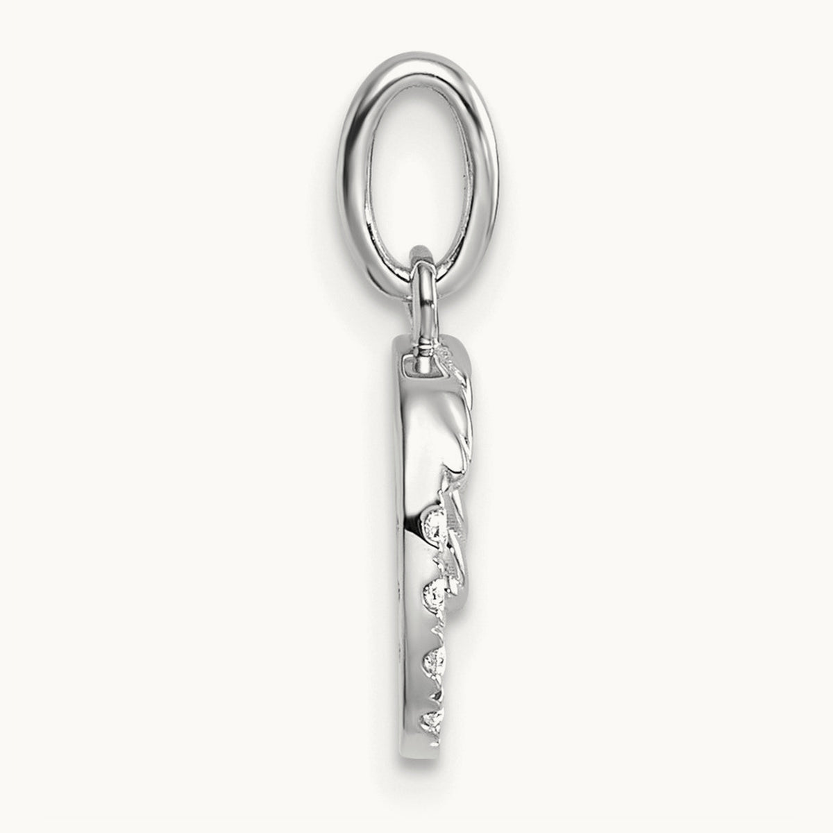 Twisted Diamond Charm — 14K White Gold, O