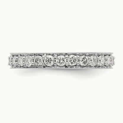 Polished Vintage Diamond Eternity Band, 1.00 ct tw — 14K White Gold