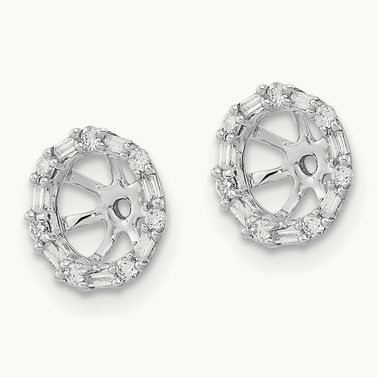 Diamond Earring Jackets — 14K White Gold, 9mm