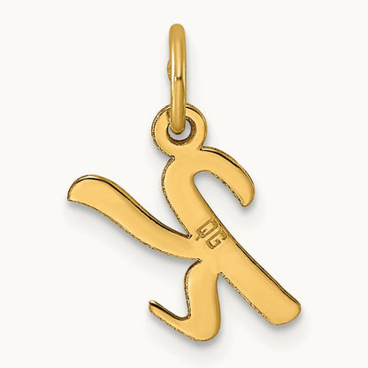 Small Script Letter K Initial Charm, 14K