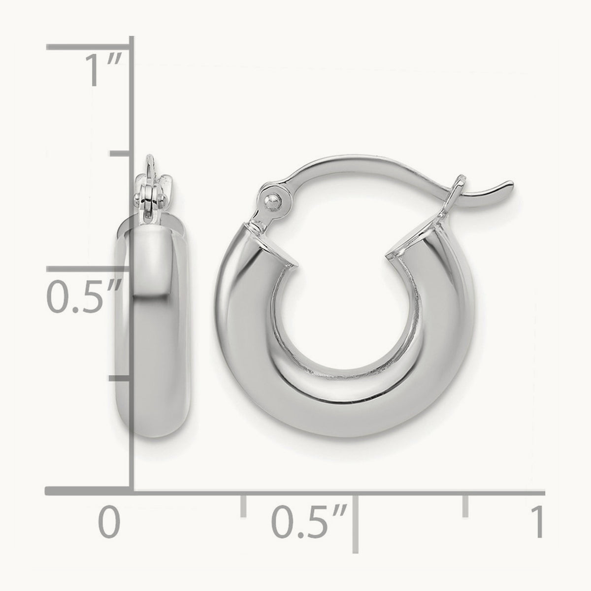 Polished x Lightweight Tube Earrings — 14K White Gold