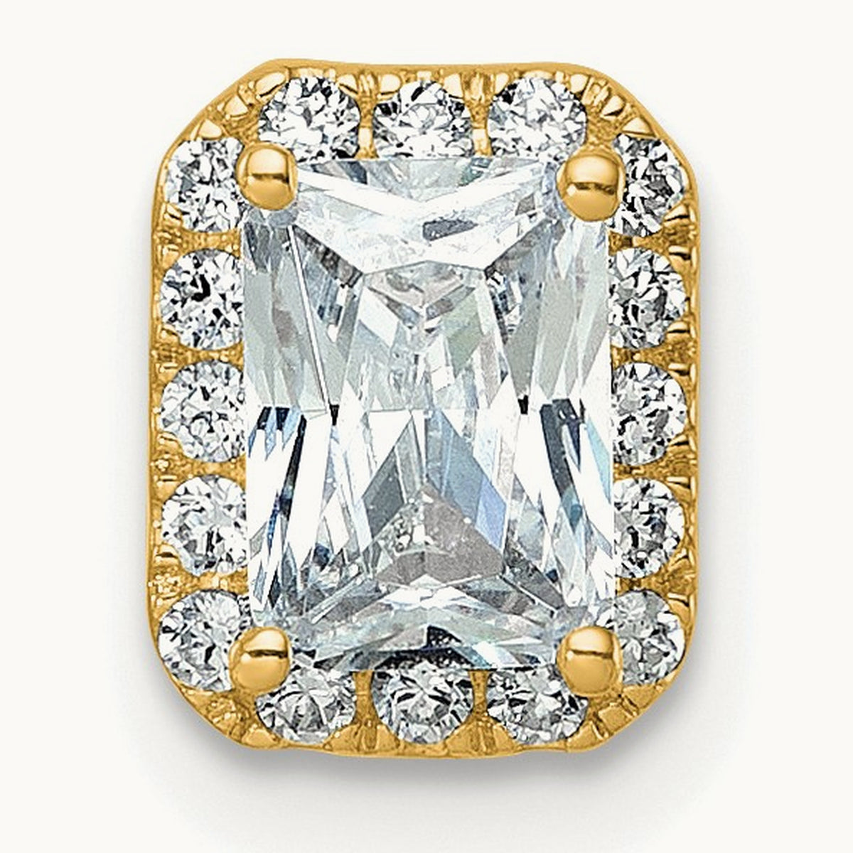 Radiant Halo Necklace, 1.25 ct tw Lab-Grown Diamond — 14K Yellow Gold