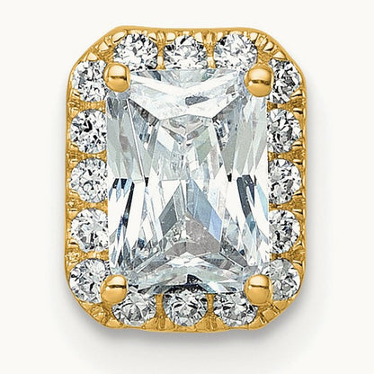 Radiant Halo Necklace, 1.25 ct tw Lab-Grown Diamond — 14K Yellow Gold