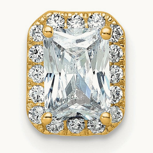 Radiant Halo Necklace, 1.25 ct tw Lab-Grown Diamond — 14K Yellow Gold