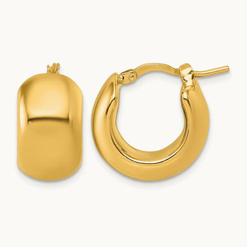 Polished Hoop Earrings, 14K
