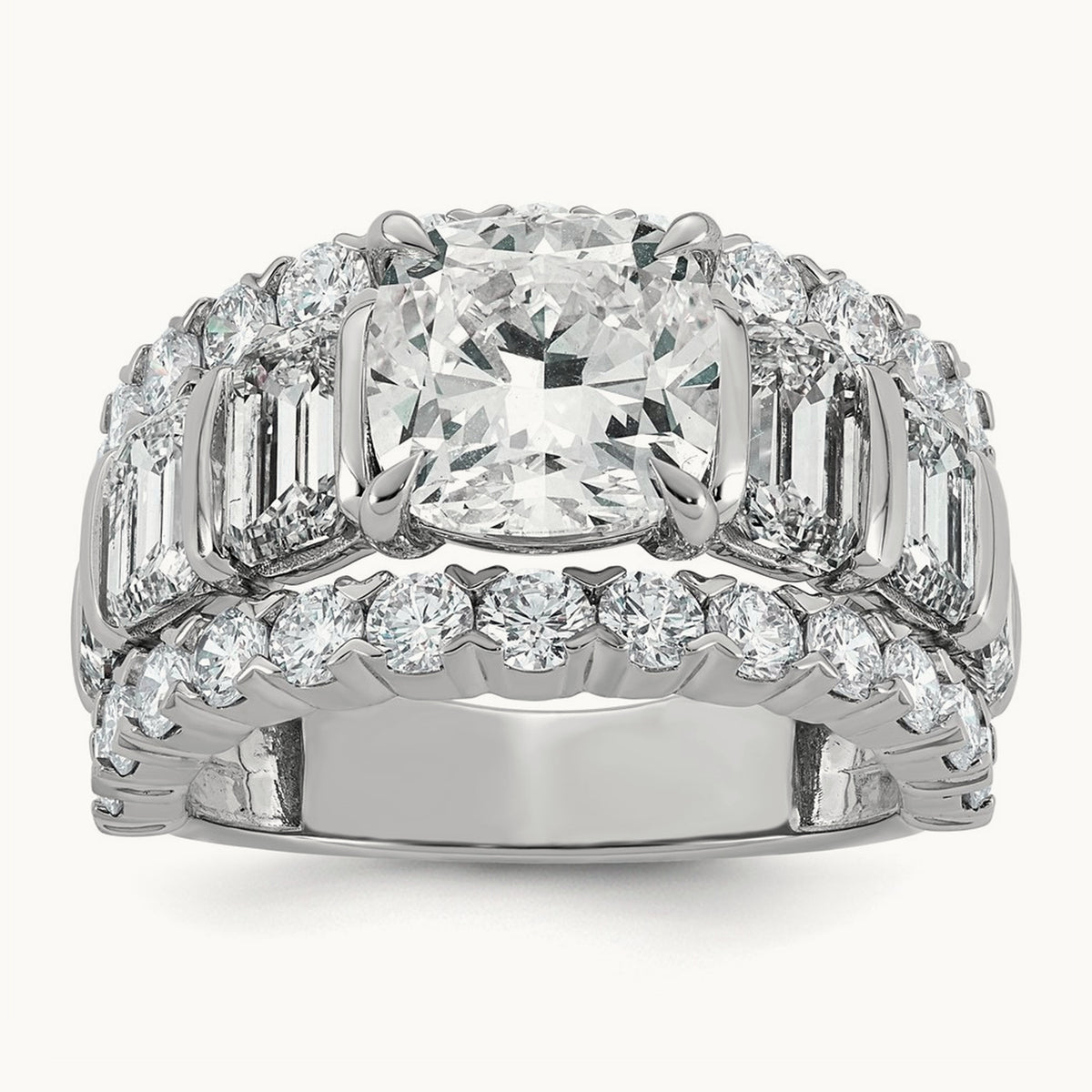 Round Center Engagement Ring, 8.00 ct tw Lab-Grown Diamond