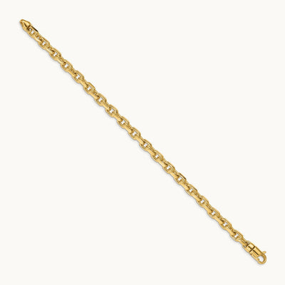 Hand-polished Fancy Link Bracelet, 5.9mm, 14K