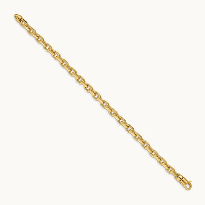 Hand-polished Fancy Link Bracelet, 5.9mm, 14K
