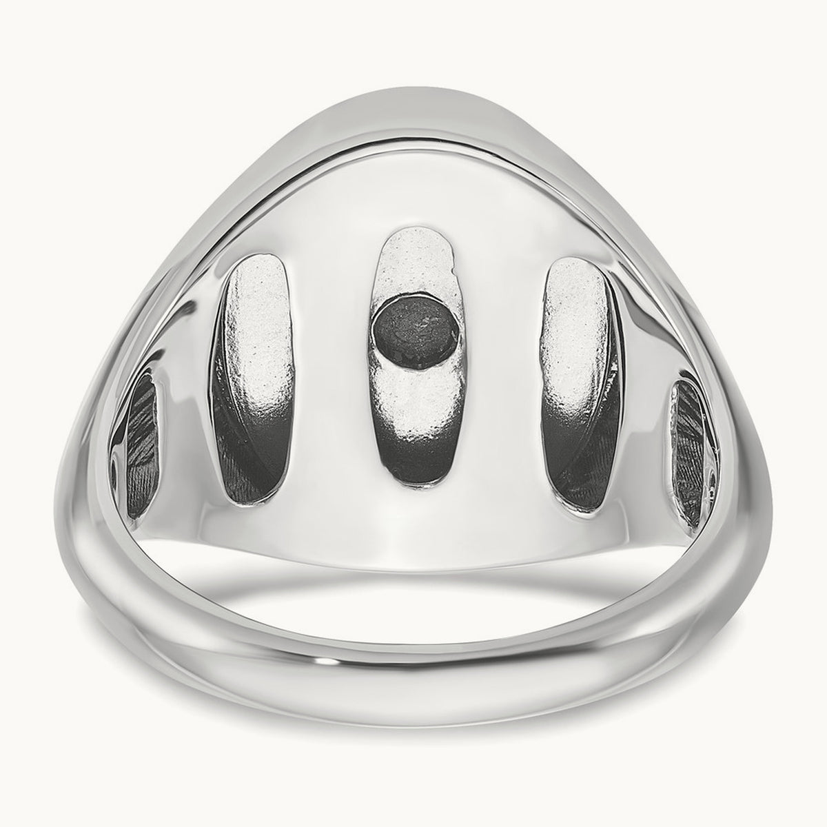 IBGoodman Men's Blue Agate Intaglio Complete Ring, 14K White Gold