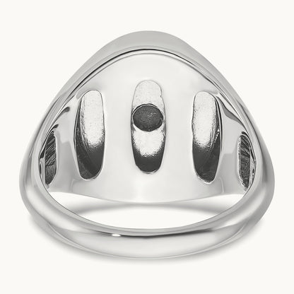 IBGoodman Men's Blue Agate Intaglio Complete Ring, 14K White Gold