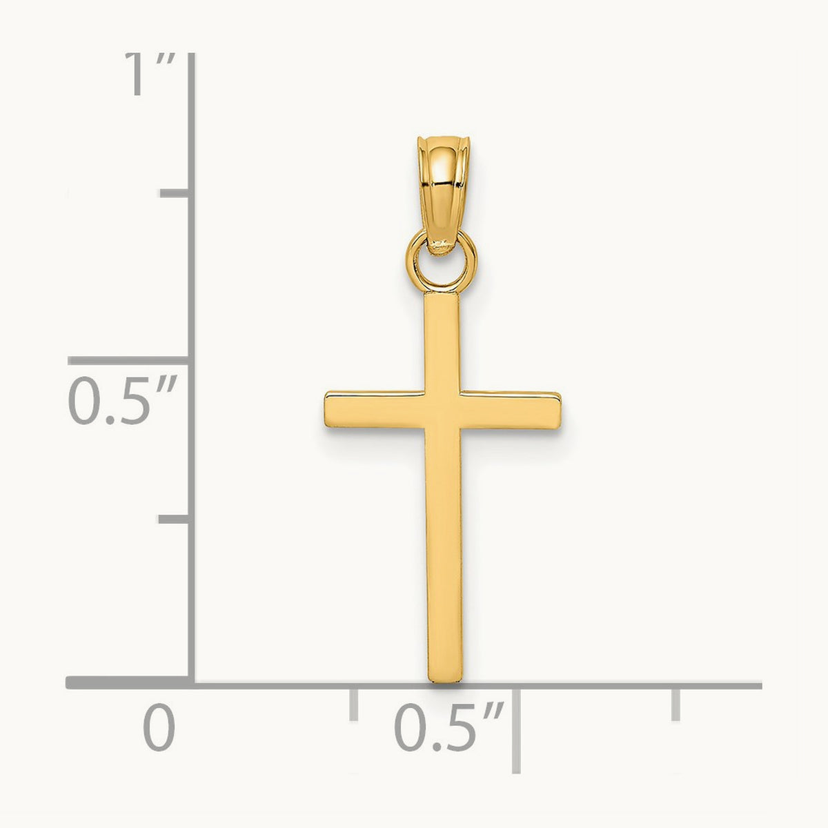 Polished Small Cross Charm, 14K
