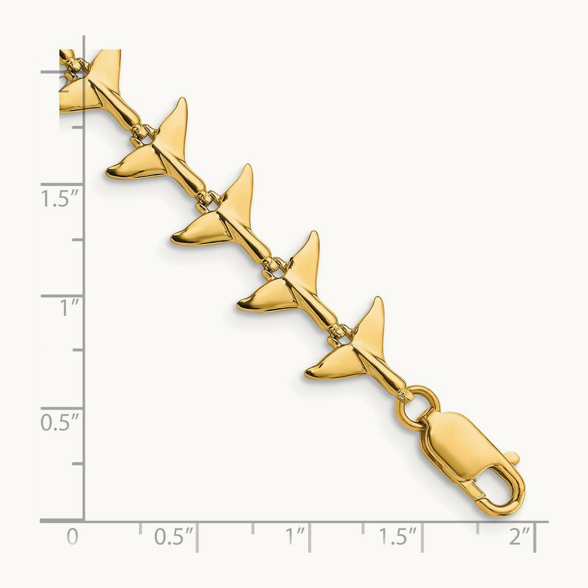 Whale Tail Bracelet, 14K