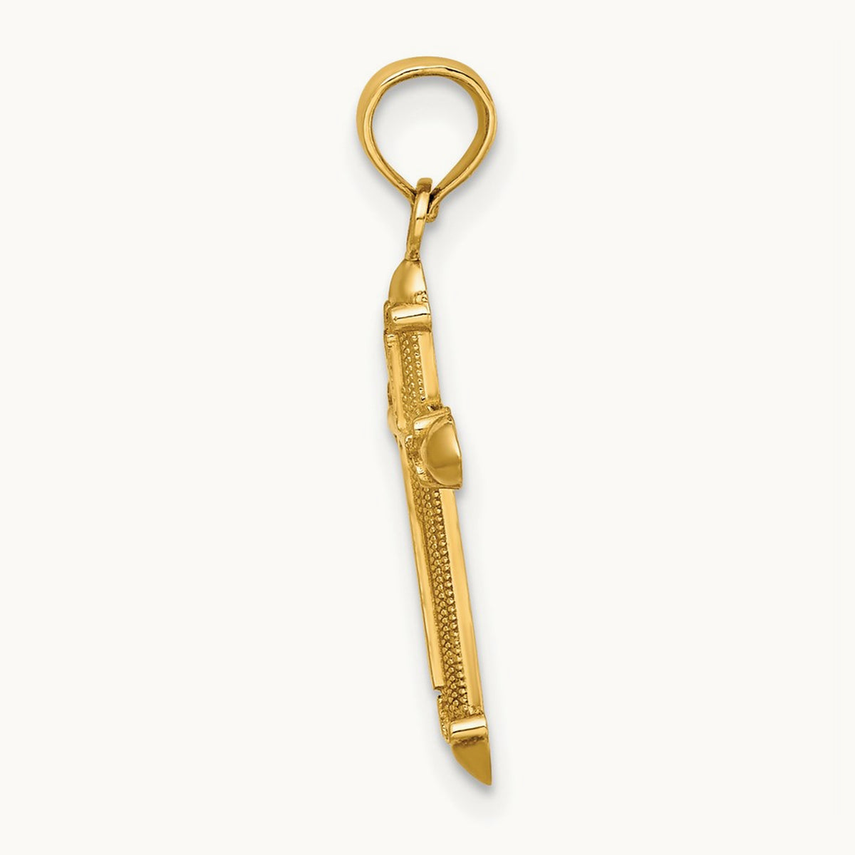 Polished w/ Scroll Design Cross Charm, 14K