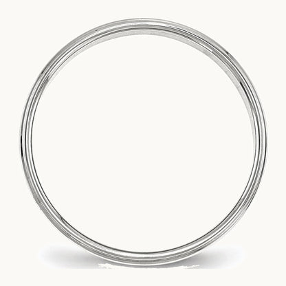 Sterling Silver 4mm Flat with Step Edge Band