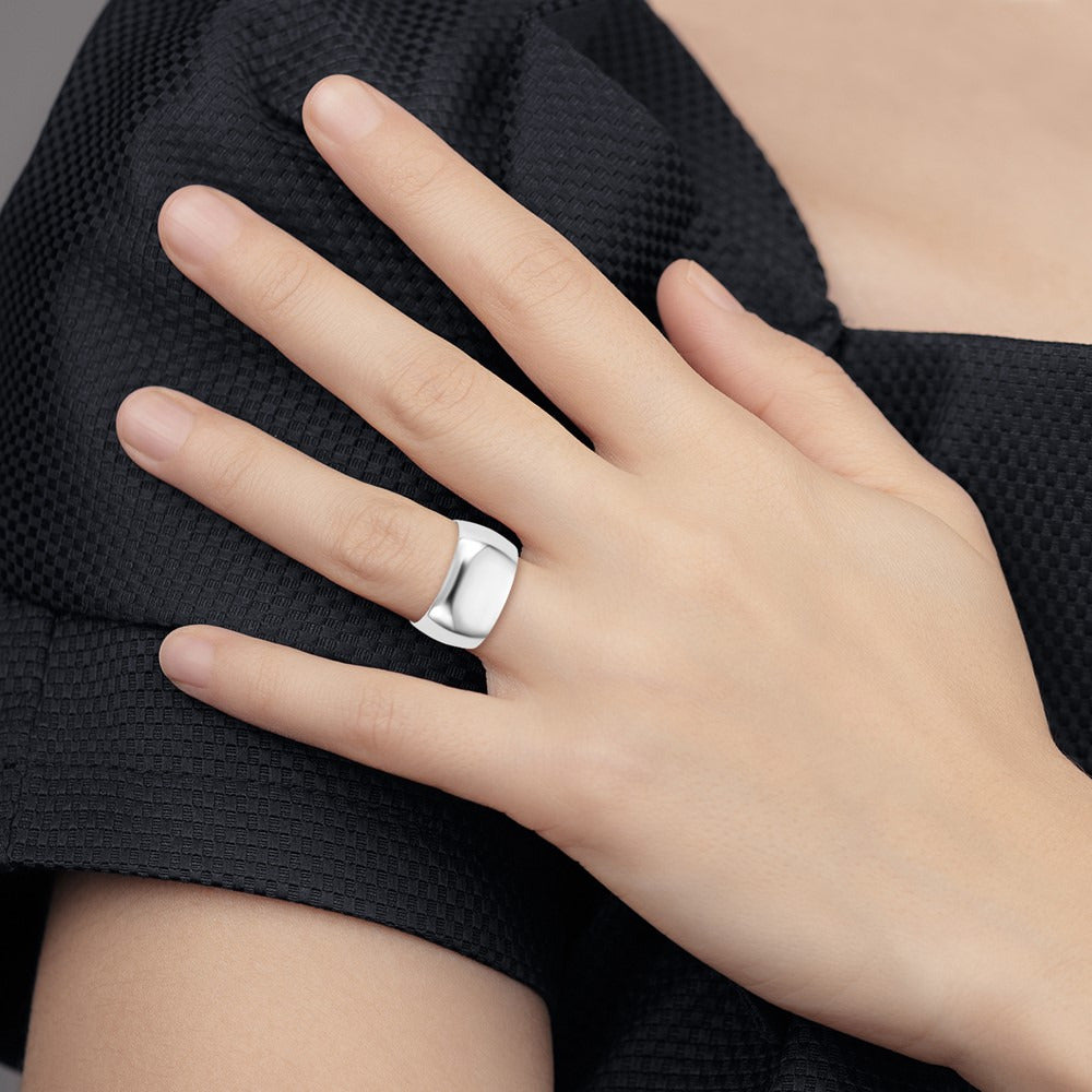Half Round Band — 14K White Gold