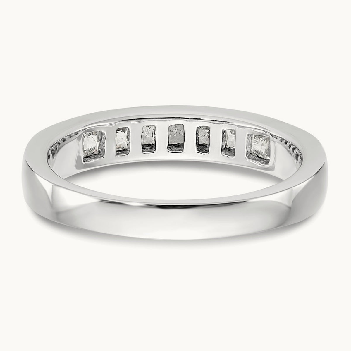 7-Stone Diamond Channel Band, 14K White Gold