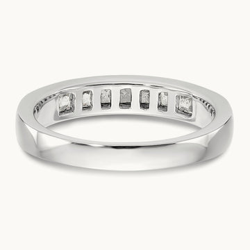 7-Stone Diamond Channel Band, 14K White Gold