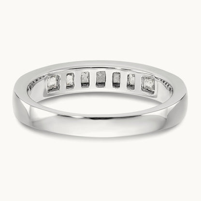 7-Stone Diamond Channel Band, 14K White Gold