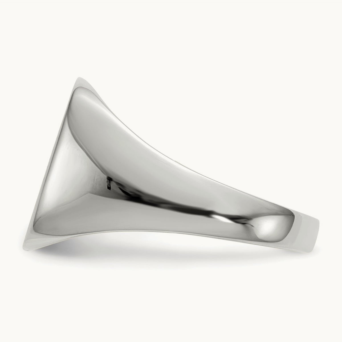 Closed Back Men's Signet Ring — 14K White Gold, 13.5x14.5mm, 10