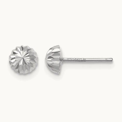 Polished & Diamond-Cut Half Ball Post Earrings — 5mm