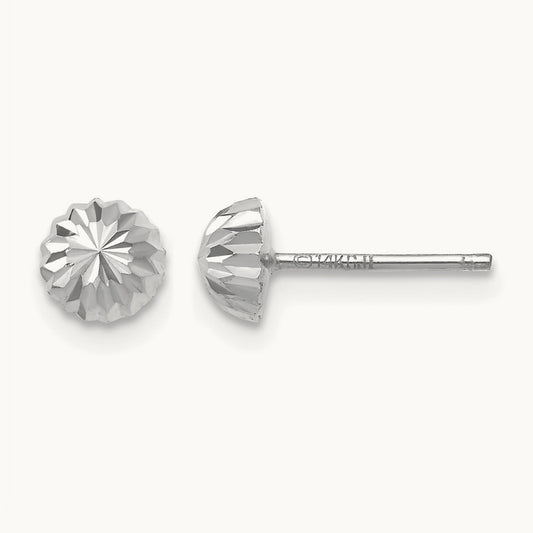 Polished & Diamond-Cut Half Ball Post Earrings — 5mm