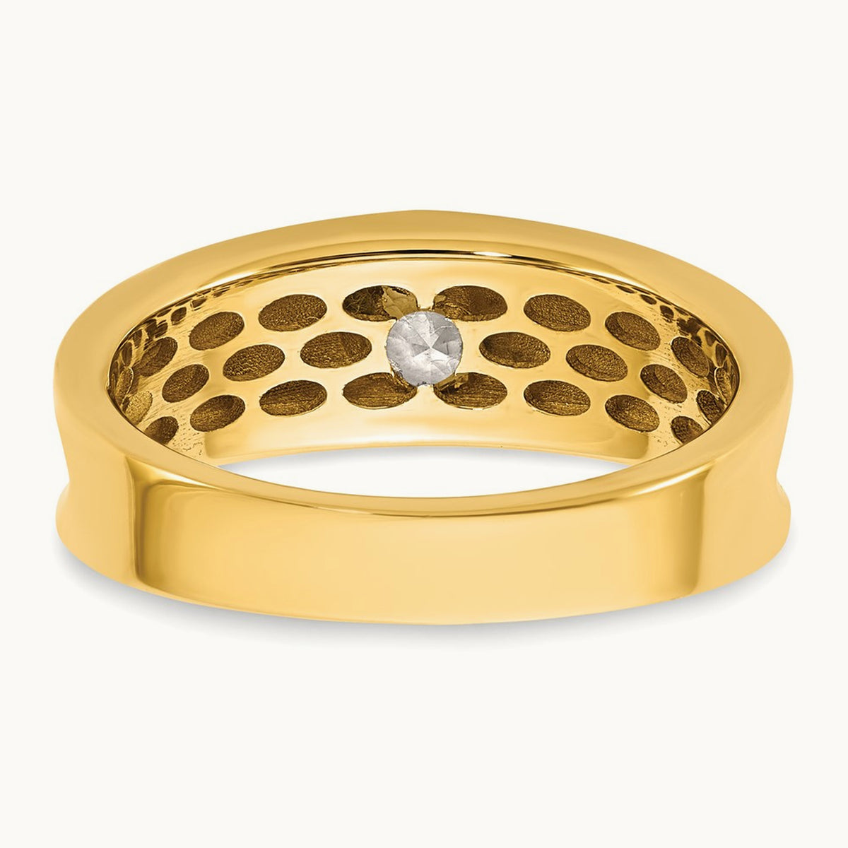 w/White Rhodium IB Goodman Mens Complete 1/2ct Diamond Ring, 14K Yellow Gold