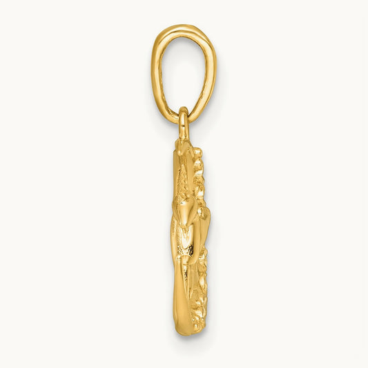 Polished Unicorn In Moon Charm, 14K with White Rhodium