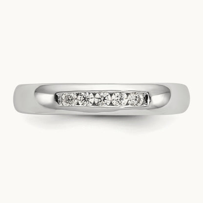 5-Stone Diamond Channel Band, 14K White Gold