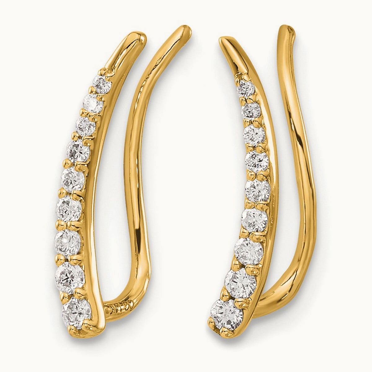 Diamond Ear Climber Earrings — photo set