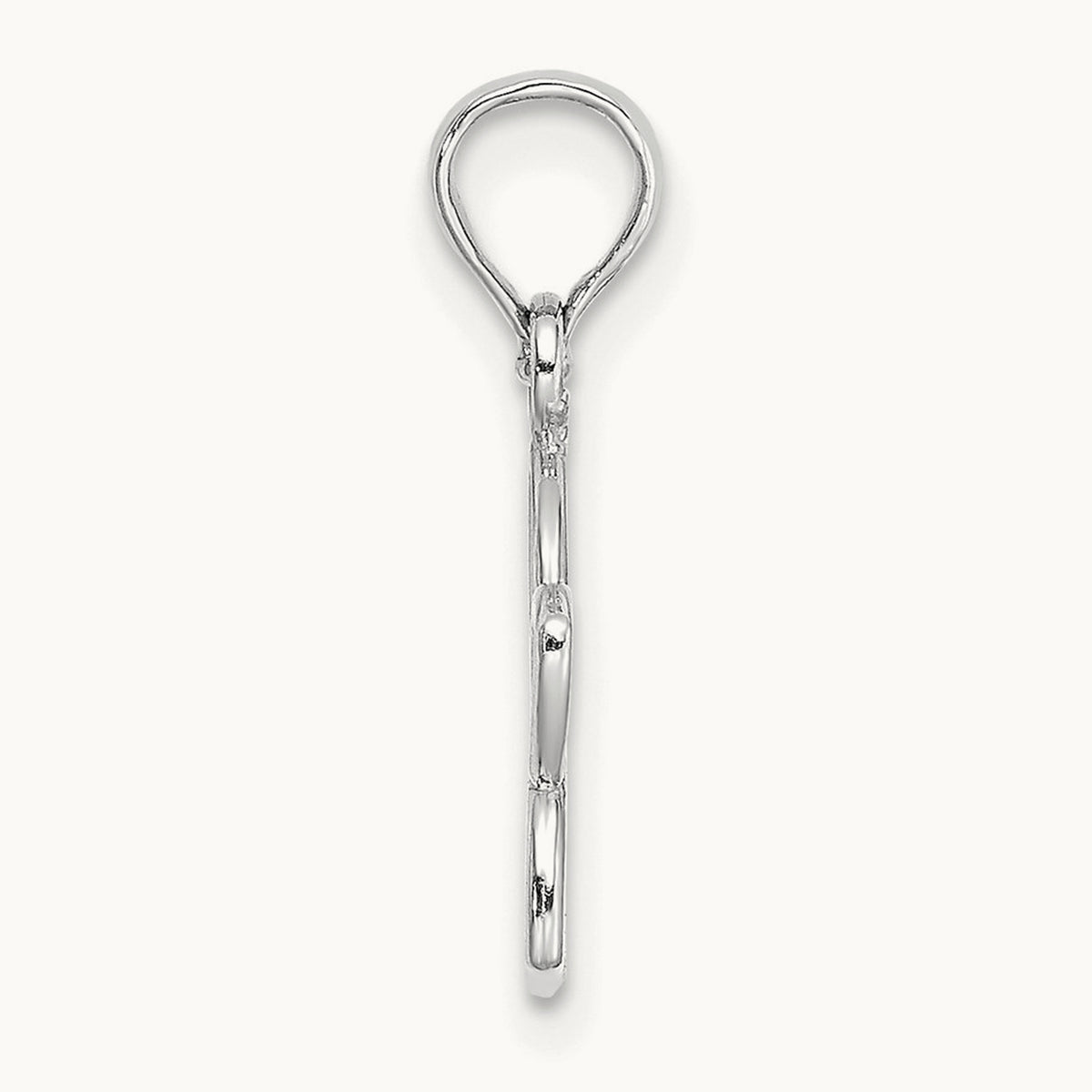 Cut Out Flower Charm, 14K White Gold
