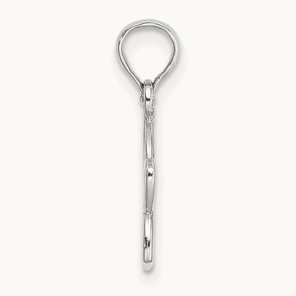 Cut Out Flower Charm, 14K White Gold
